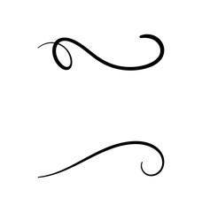 set of hand drawn swirling lines and calligraphic elements