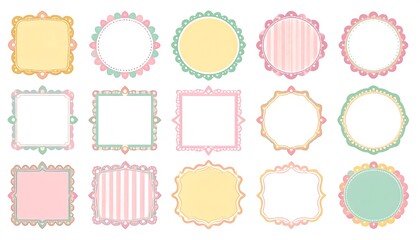 Pastel-colored decorative frames
