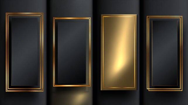 Elegant Black and Gold Rectangular Frames