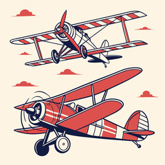 retro airplane vector illustration