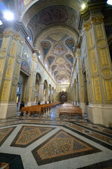 Historic cathedral of Saints Pietro and Marco in Alessandria, Italy: interior