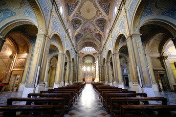 Historic cathedral of Saints Pietro and Marco in Alessandria, Italy: interior