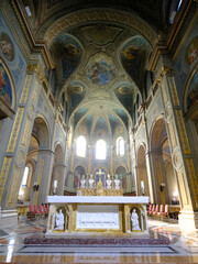 Historic cathedral of Saints Pietro and Marco in Alessandria, Italy: interior