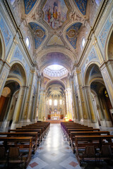 Historic cathedral of Saints Pietro and Marco in Alessandria, Italy: interior