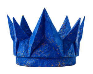 Blue Spiky Crown with Texture for Creative and Artistic Projects