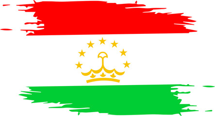 Tajikistan Country Map with National Flag Design
