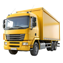 Bright Yellow Delivery Truck