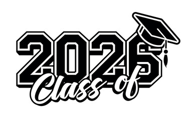 Lettering Class of 2026 for greeting, invitation card. Text for graduation design, congratulation event, T-shirt, party, high school or college graduate. Vector 