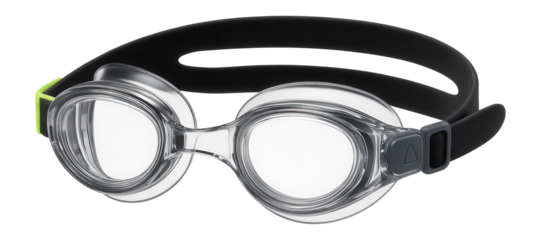 Clear lens swim goggles with quick-release strap for beginner swimming lessons
