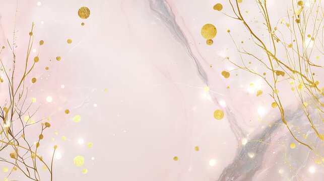 Elegant Gold Confetti and Marble Background for Wedding Invitations and Event Design