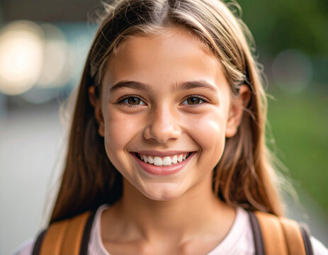 Happy girl smiling back to school concept