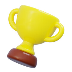 Gold trophy tilted