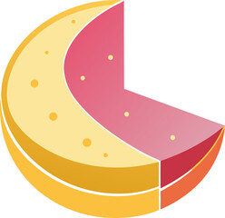 Cheesecake Slice Shaped Like a Moon (Mooncake style