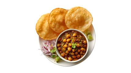 Chana Masala with Puri Indian Food Delicious Meal
