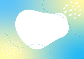 流体シェイプフレーム　青と黄色のグラデーション背景
Fluid shape frame blue and yellow gradient background