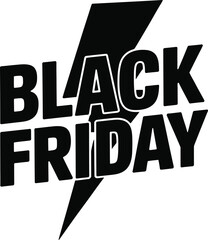 Fototapeta premium Black friday sale lightning bolt silhouette