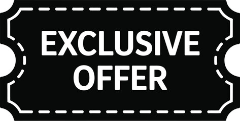 Black exclusive offer ticket silhouette