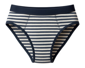 Striped cotton bikini briefs with contrasting waistband