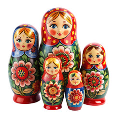 A Family of Matryoshka Dolls Nesting Treasures of Russian Folklore