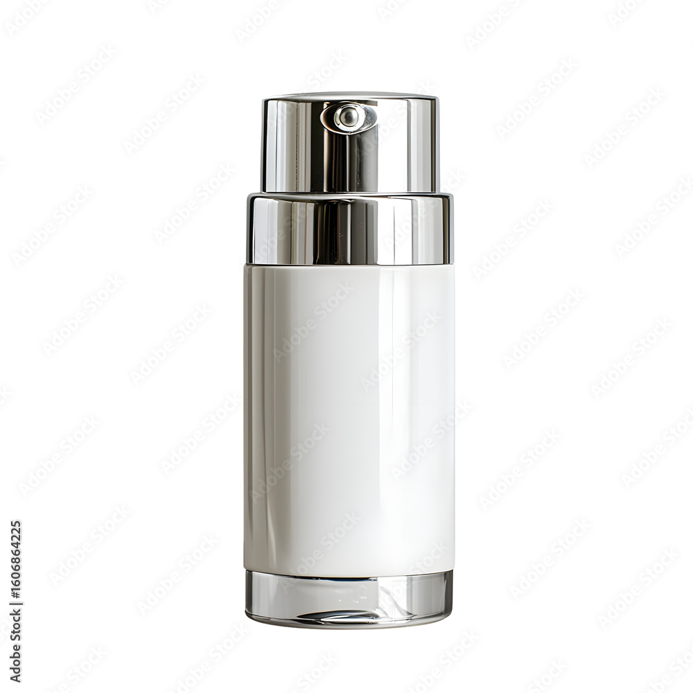 Poster a minimalist and elegant photograph of a white cylindrical deodorant stick mockup isolated on a plai