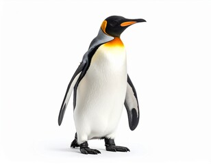 Fototapeta premium King Penguin Standing on White Background