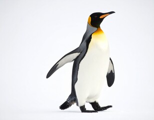 Obraz premium King Penguin Standing on White Background