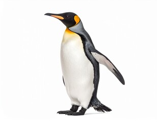 Fototapeta premium King Penguin Standing on White Background