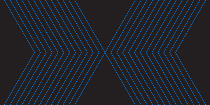 Modern abstract geometric pattern featuring symmetrical blue lines forming an "X" shape on a dark black background. Clean and futuristic design suitable for technology themes
