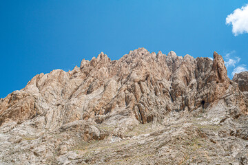 The scenic views of Demirkazık summit, Davlumbaz summit and dipsiz göl at the Aladağlar National...
