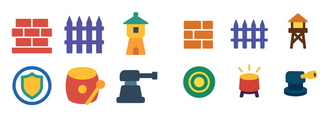 Obraz premium Defense Icons Grid