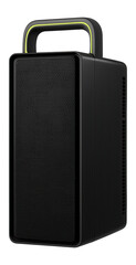Naklejka premium Desktop computer with a slim vertical chassis and a built-in handle for easy transport