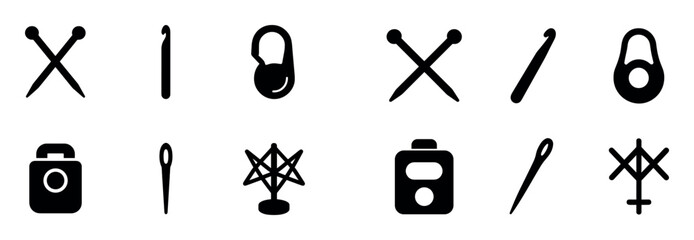 Knitting Tools Icons