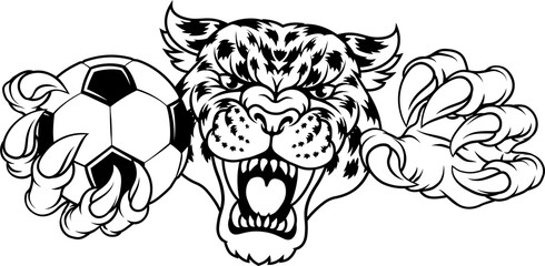 Jaguar Leopard Cheetah Soccer Football Ball Mascot