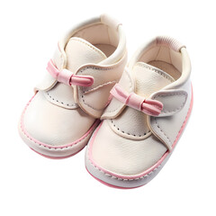 Precious Little Shoes Cream and Pink Baby Booties