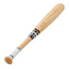 Naklejka premium High-Quality Wooden Baseball Bat for Game or Practice Use with Elegant Finish and Traditional Design