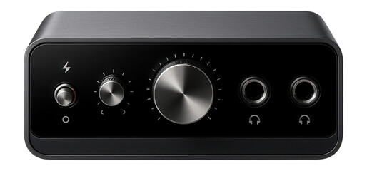 Digital audio interface with dual headphone outputs and integrated phantom power switch