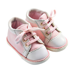 Pair of Pink and White Baby Sneakers with Laces