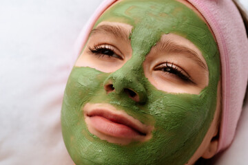 Green Facial Mask Application on Relaxed Skin