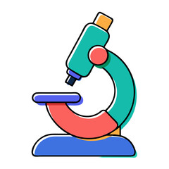 Colorful flat design microscope illustration on black background