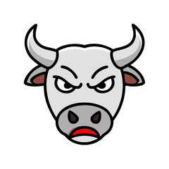 Angry bull head illustration