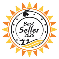 Best Seller 2026 Vector Badge &ndash; Sunburst Style Award Emblem