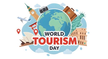 world tourism day poster illustration 