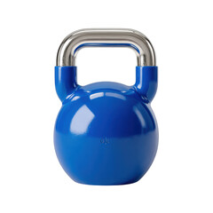 Blue Kettlebell with Steel Handle for Home Fitness Workout and Strength Training Exercise Equipment