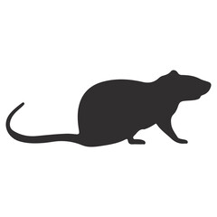 Rat Sillouette Vector Isloated On White Background