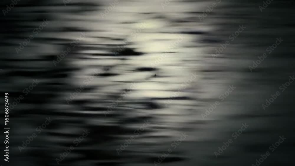 Poster abstract blurry image of light reflecting on water, creating a dark and moody atmosphere with a sens