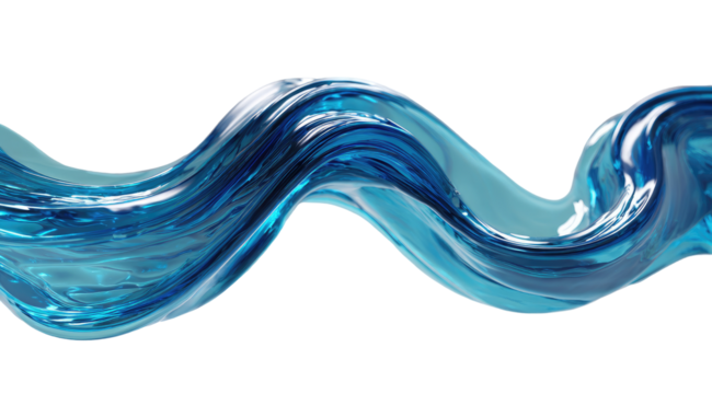 Fluid, swirling, azure water; abstract waves