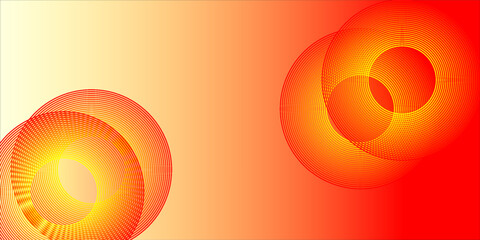 Red,yellow abstract background with gradient and circle lines