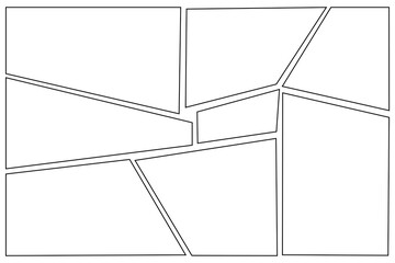 comic or manga layout, backdrops in frames and panels for manga and comic artist.