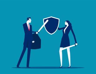 Business Versus.Two business person collided in battle