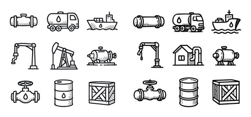 Oil Transport Icons